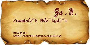 Zsombók Mátyás névjegykártya